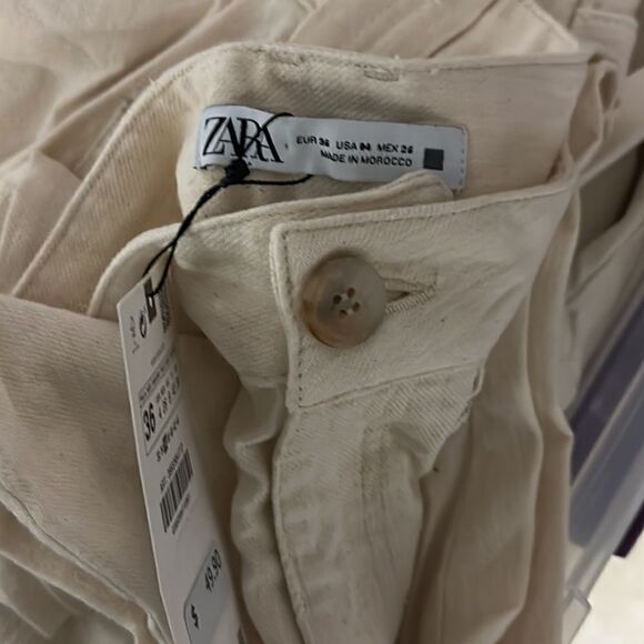 ZARA | Ecru | Z1975 MID-RISE CARPENTER JEANS - Picture 10 of 11